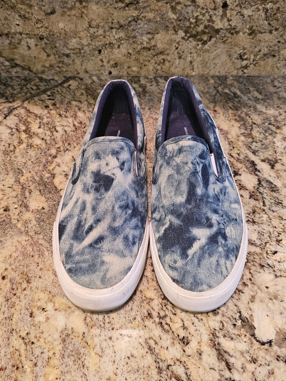 American Eagle Outfitters Blue Tie-Dye Slip-On Loafers